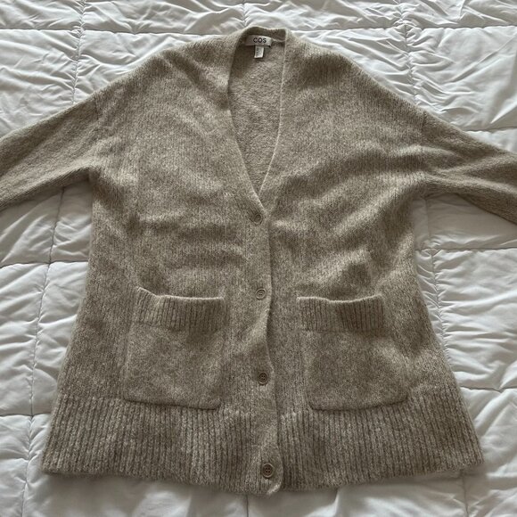 COS – LONG WOOL-ALPACA CARDIGAN - Picture 1 of 10